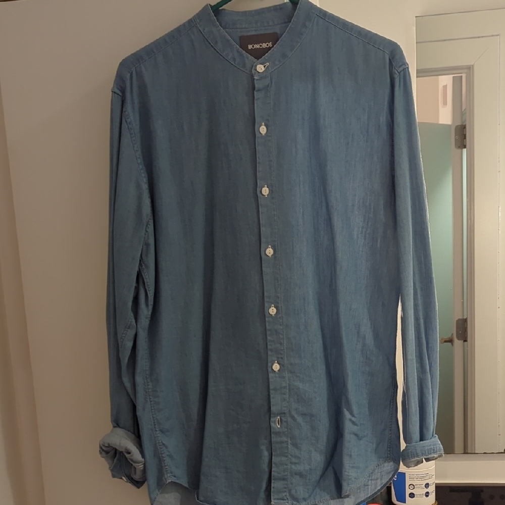 Bonobos Denim Blue V-Neck Shirt